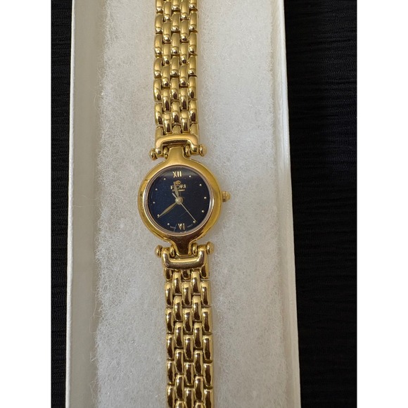 Fiori Accessories - Fiori Finessa Womens Gold Tone Watch Black Dial Swiss Movt 32331